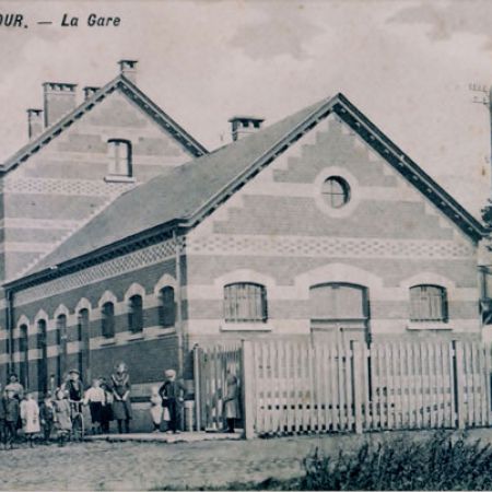 1920 oude postkaart Station Racour